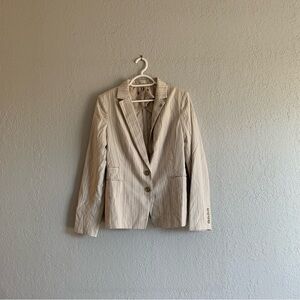 Vintage Women's Beige Pastel Striped Tommy Hilfiger Blazer